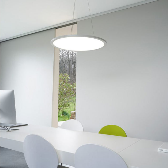 Round LED Panel Pendant White