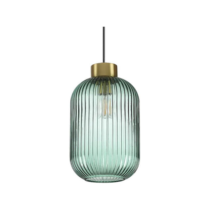 Mint 3 green fluted glass pendant light - Lightness NZ - KS IDEA-237497